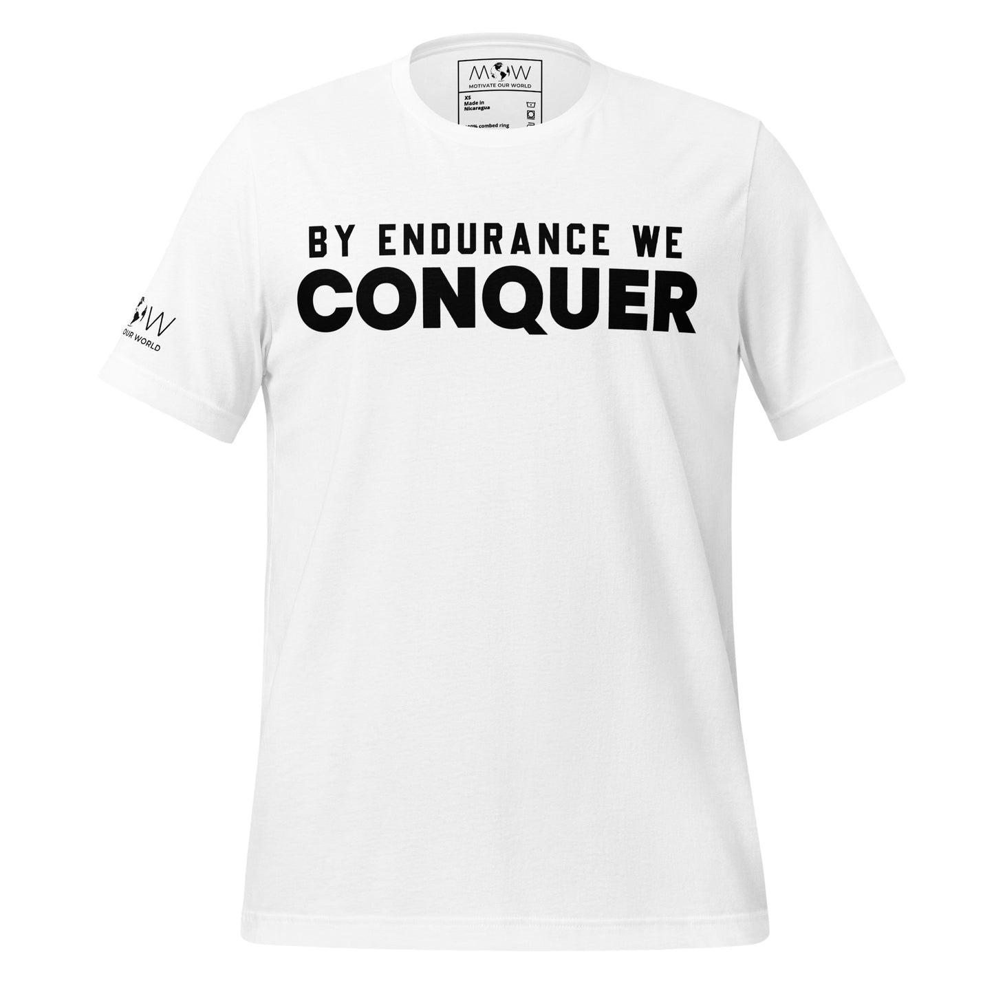 By Endurance We Conquer White Motivational Men's T-Shirt