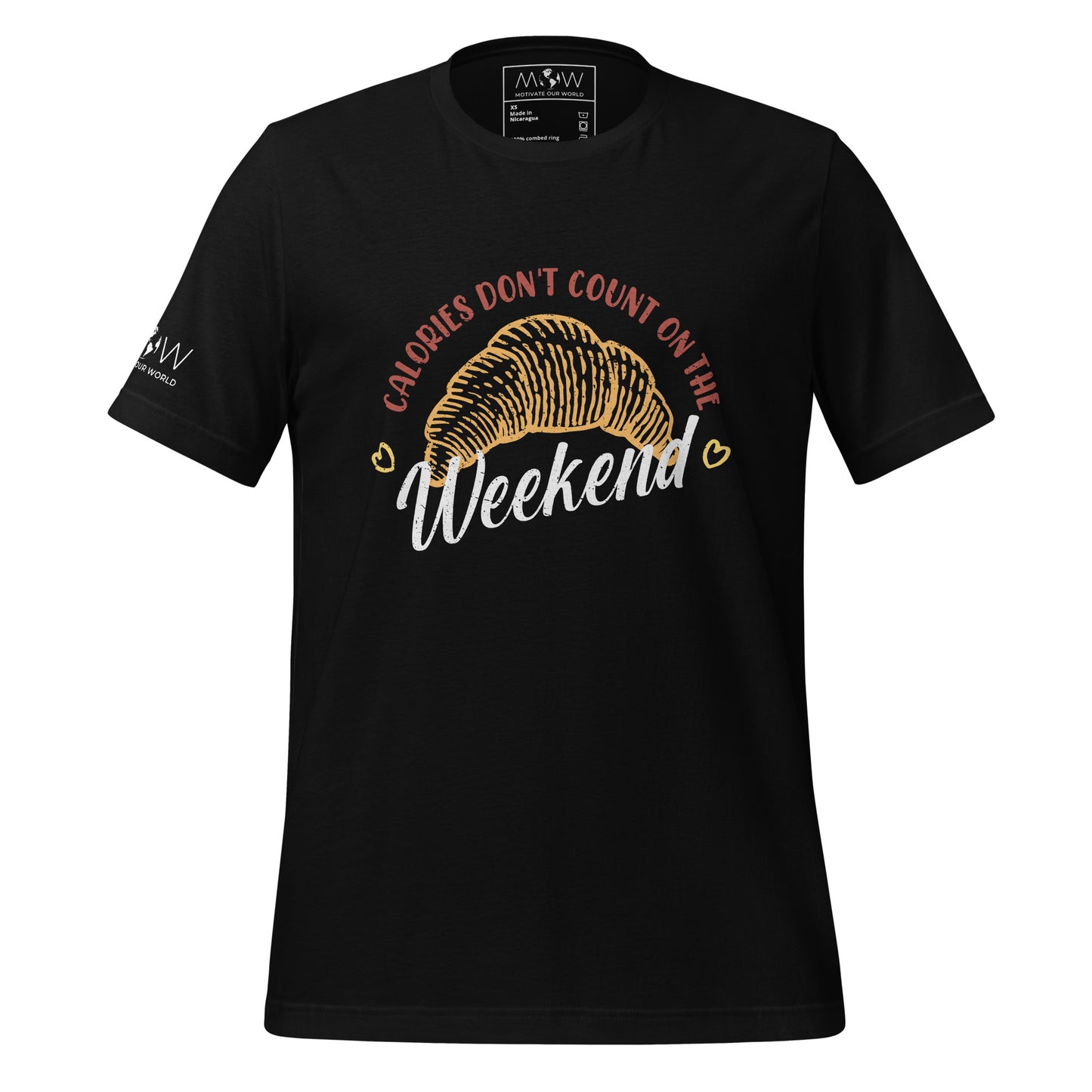 "Calories Don't Count on the Weekend" Men's Motivational Black T-Shirt