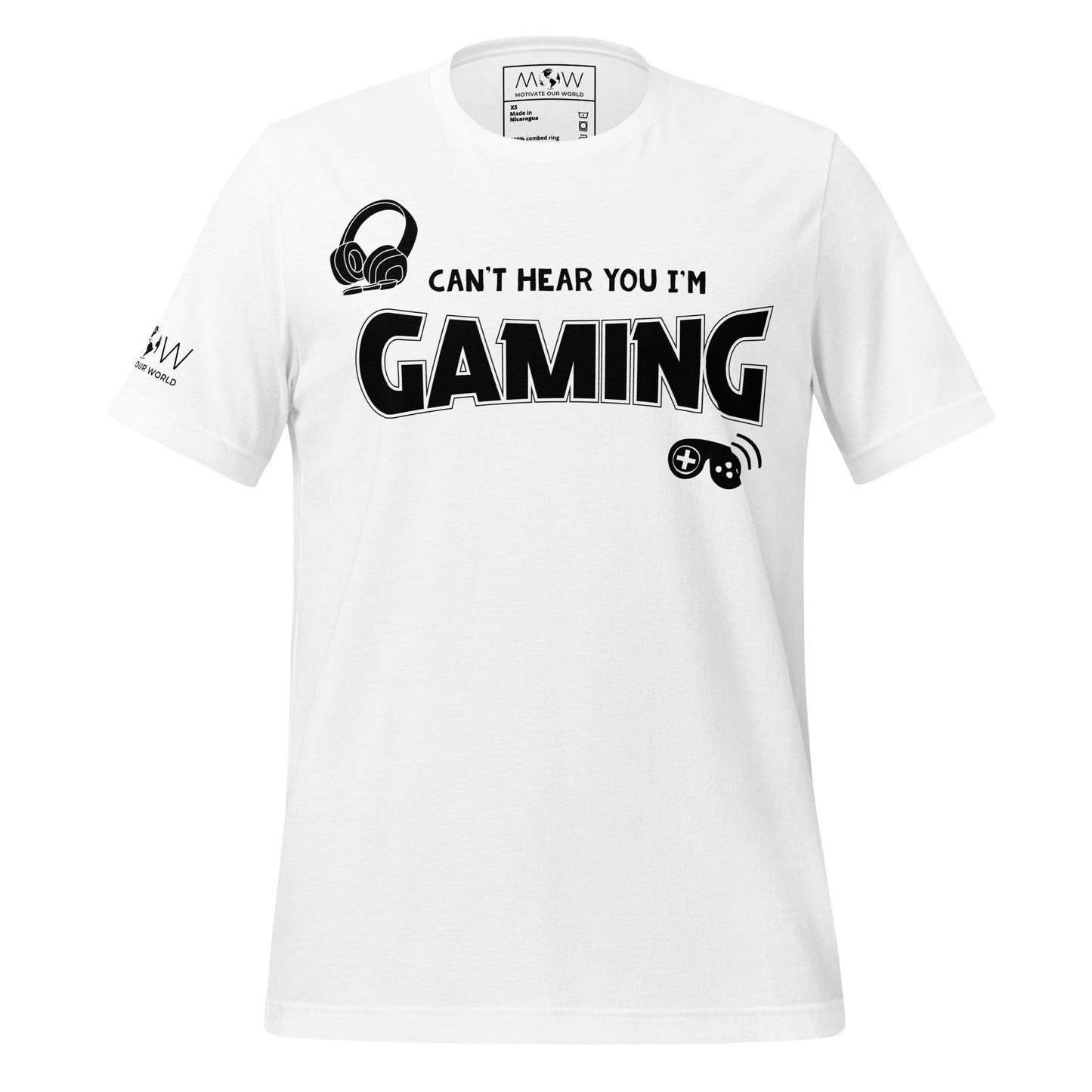 Can't Hear I'm Gaming White Motivational Men's T-Shirt