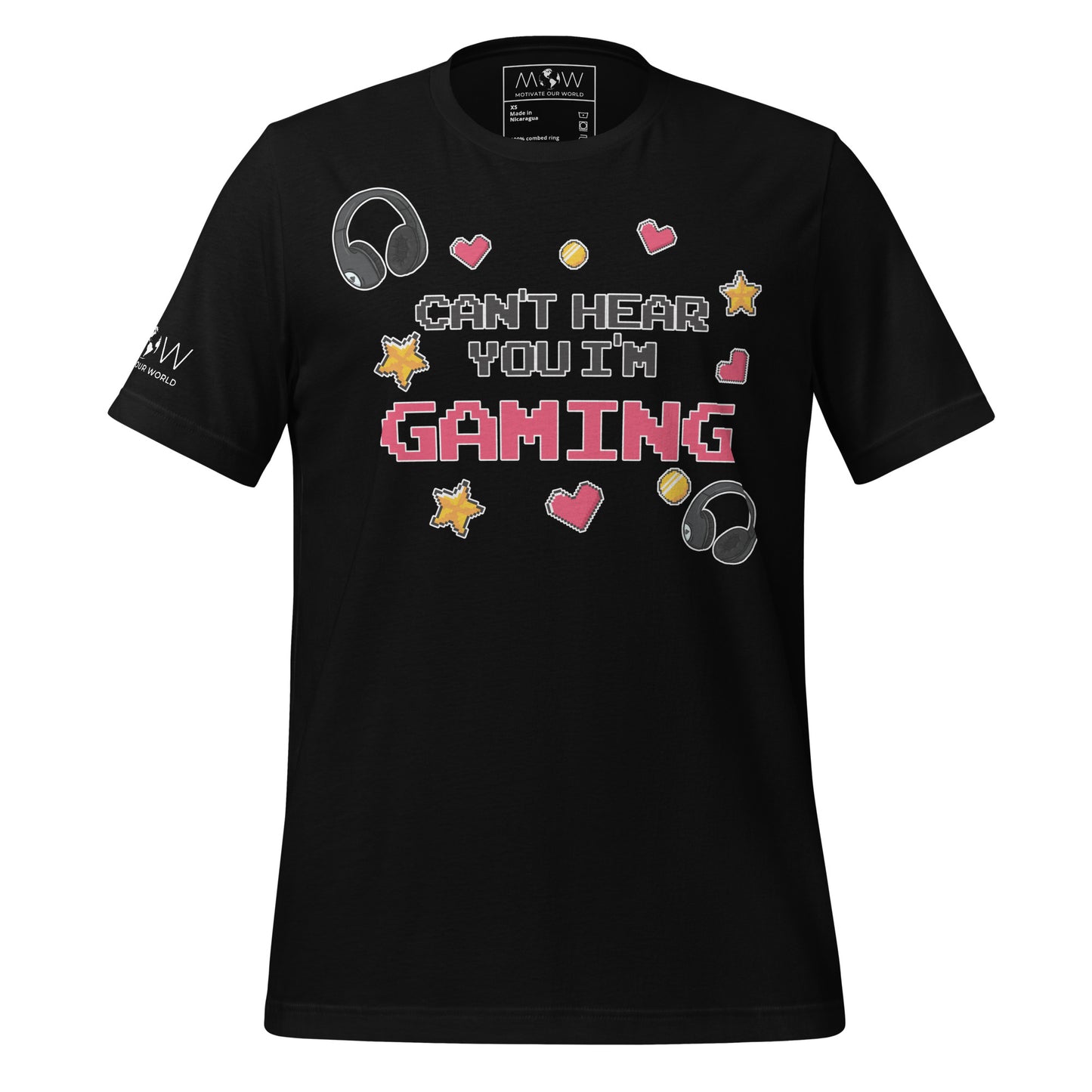 Can't Hear You I'm Gaming - Bold Pixel Style Black Motivational Men's T-Shirt