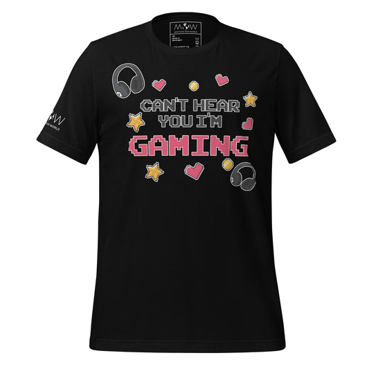 Can't Hear You I'm Gaming - Bold Pixel Style Black Motivational Men's T-Shirt