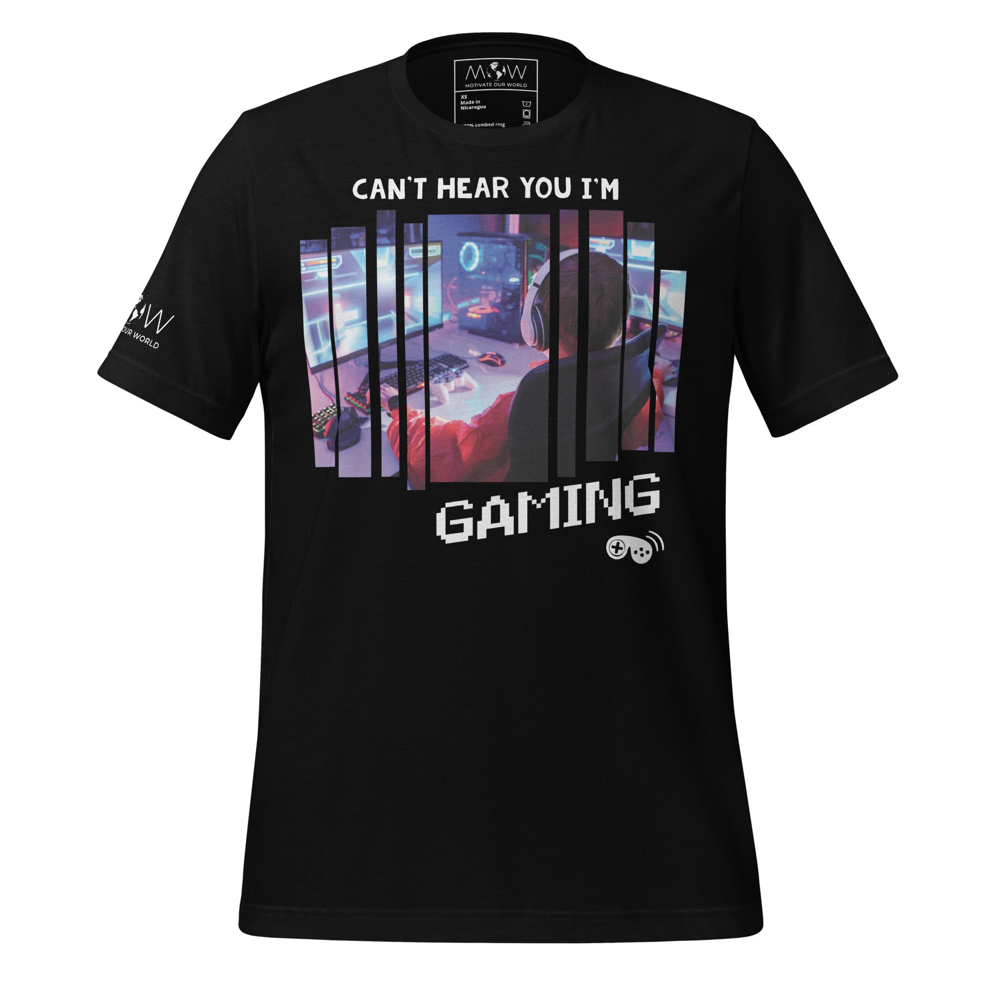 Can't Hear You I'm Gaming - Gamer Black Motivational Men's T-Shirt
