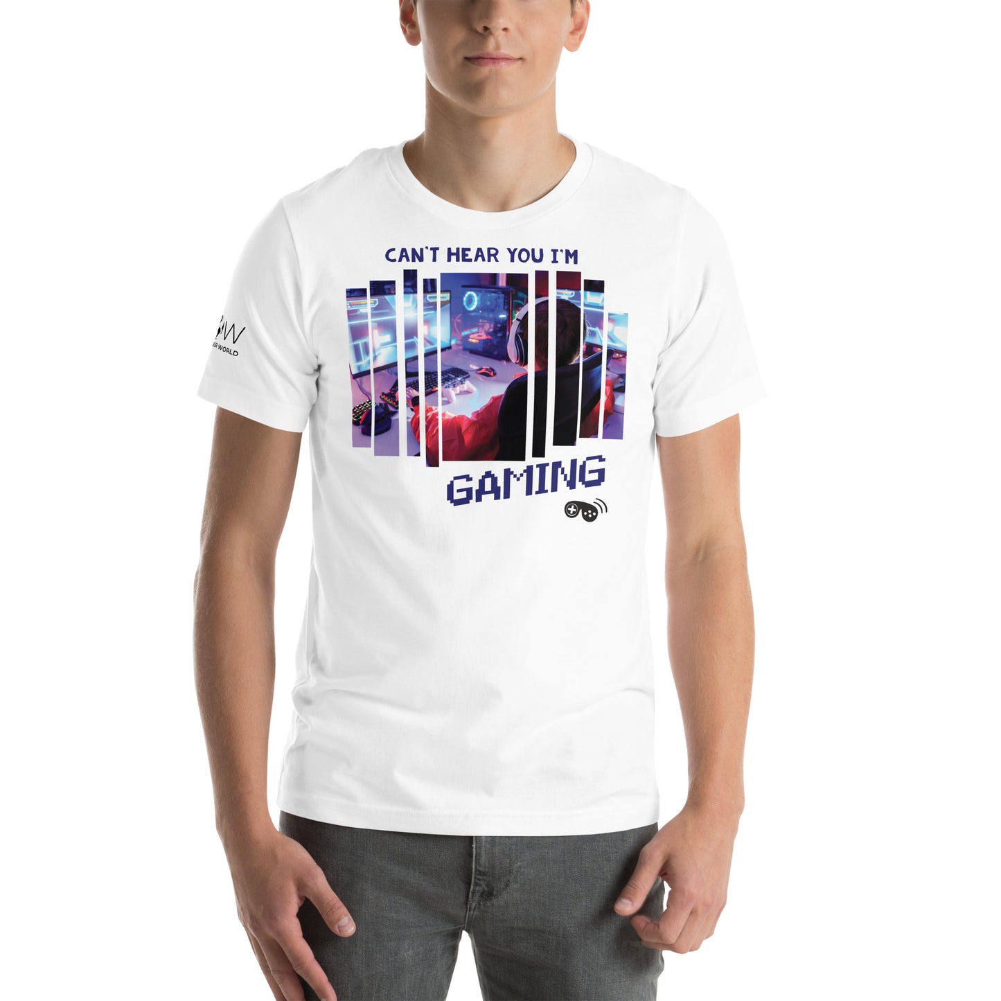 Can't Hear You I'm Gaming - Gamer White Motivational Men's T-Shirt