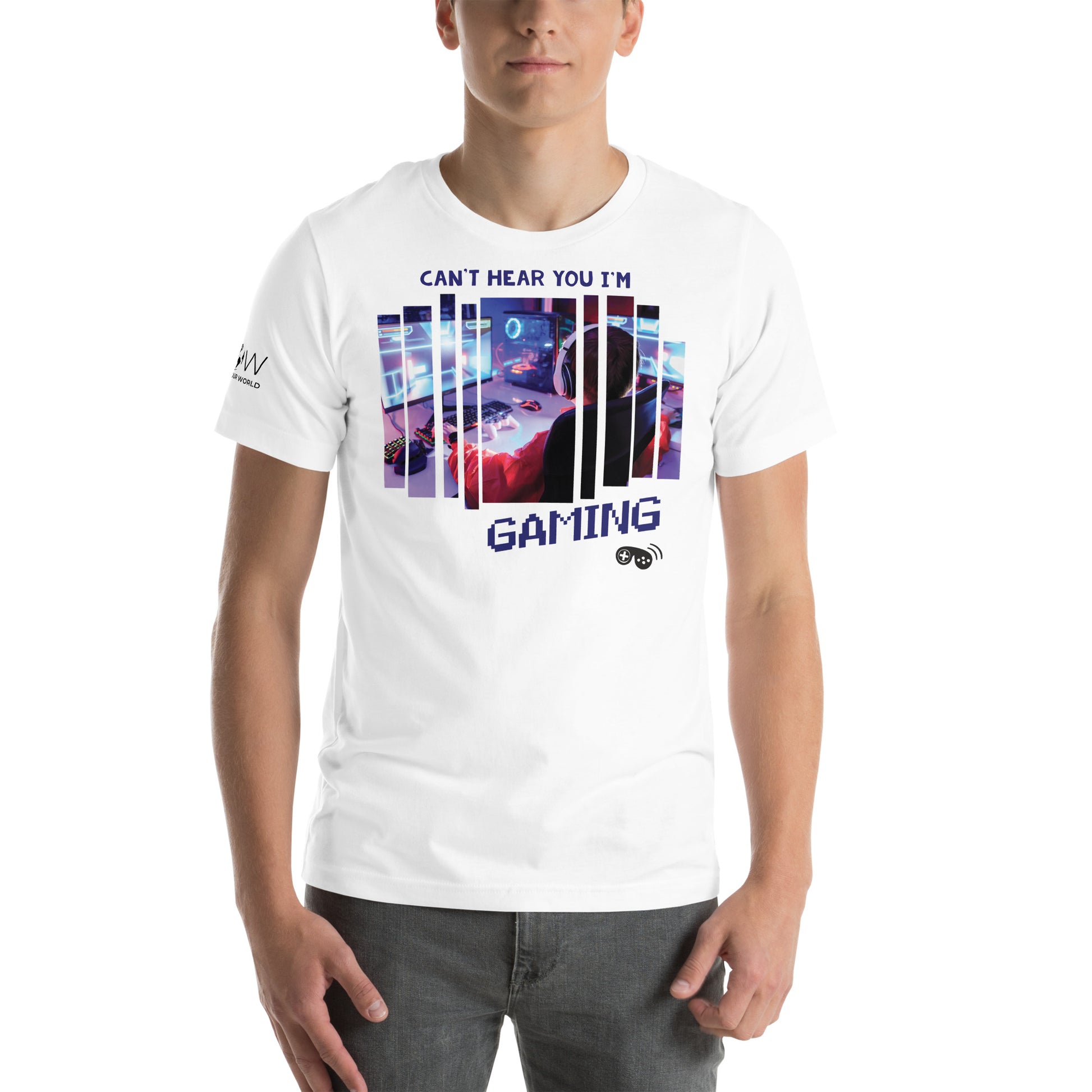 Can't Hear You I'm Gaming - Gamer White Motivational Men's T-Shirt