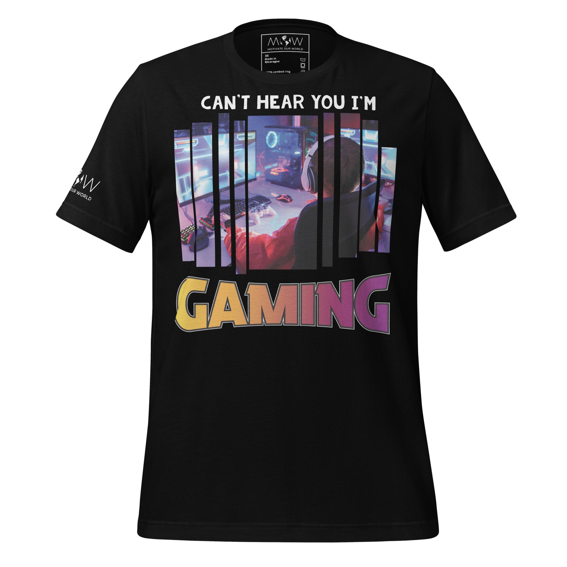 Can't Hear You I'm Gaming - Gaming Setup Black Motivational Men's T-Shirt