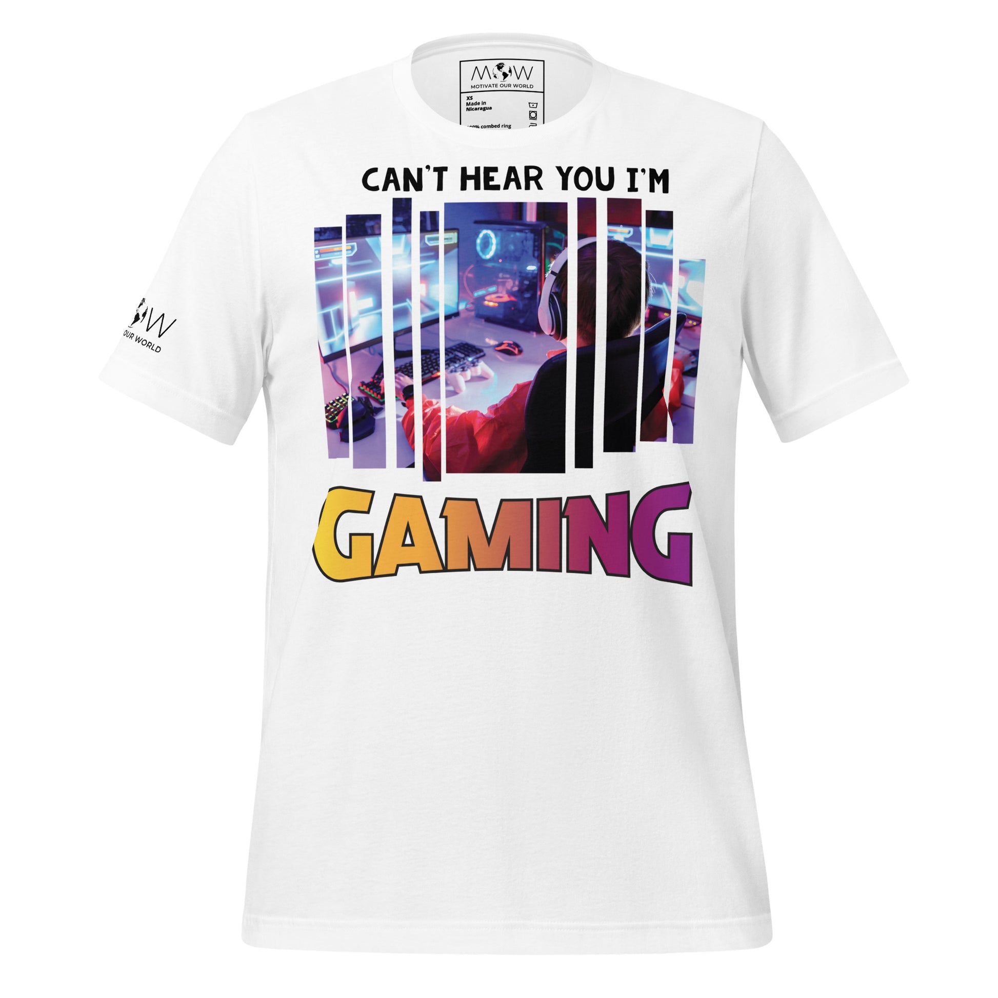 Can't Hear You I'm Gaming - Gaming Setup White Motivational Men's T-Shirt