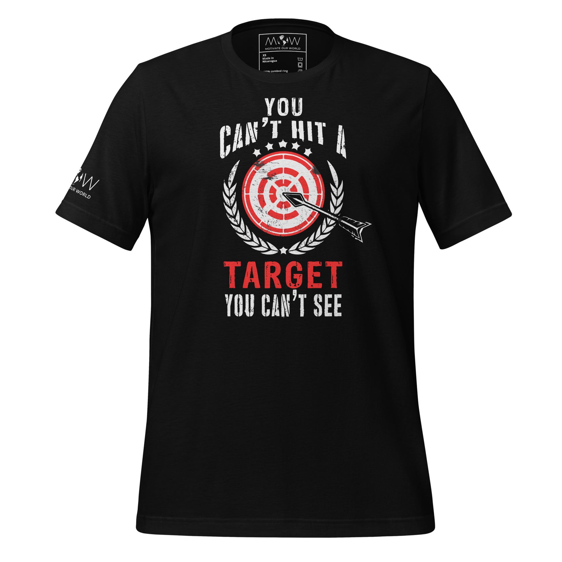 Can't Hit A Target Men's Motivational Black T-Shirt