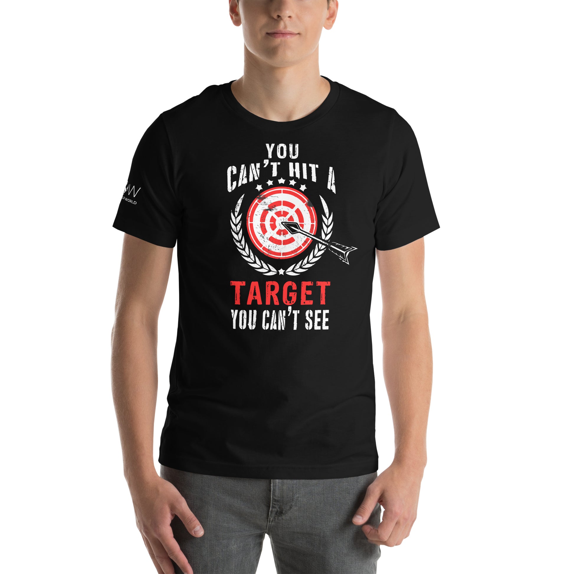 Can't Hit A Target Men's Motivational Black T-Shirt