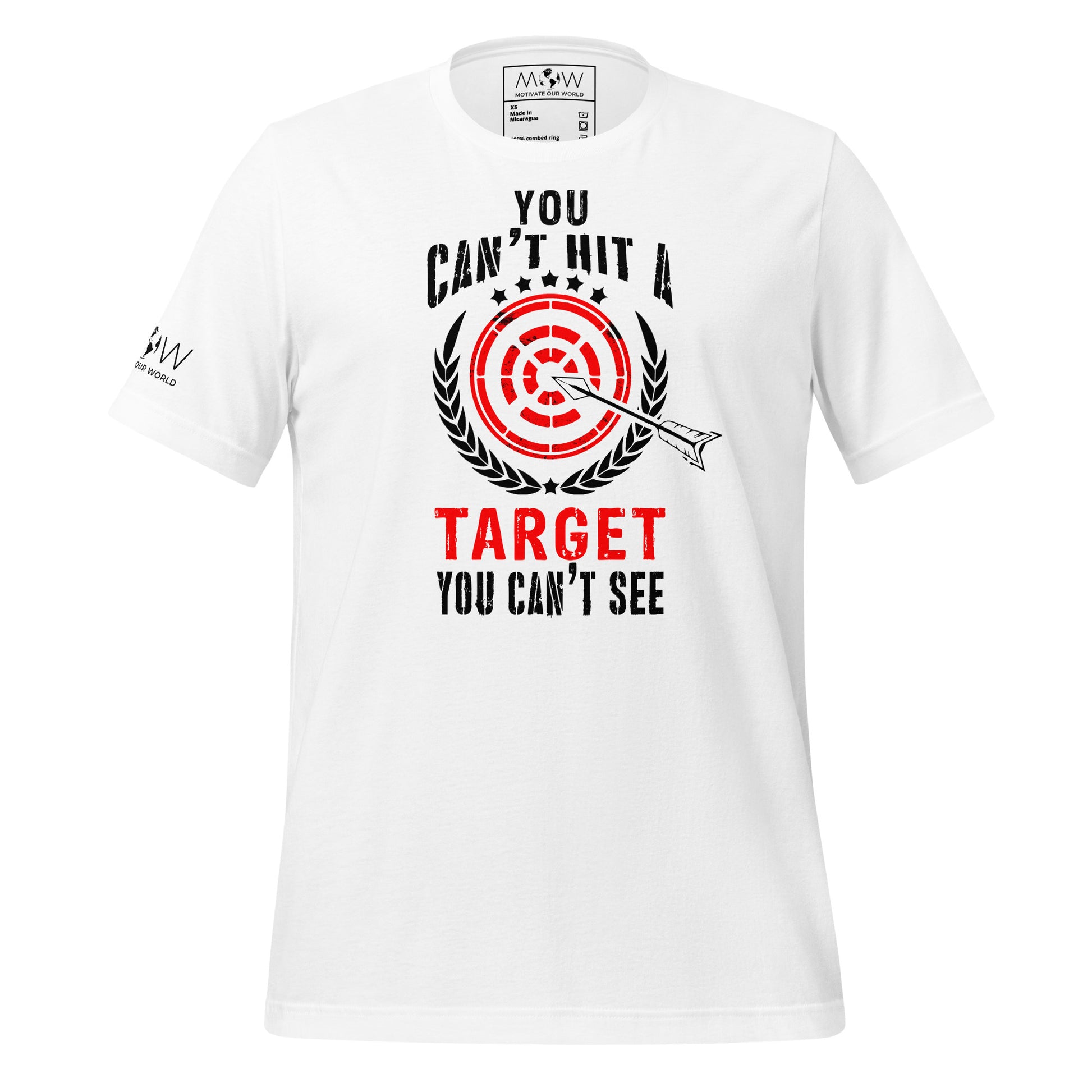 Can't Hit A Target Men's Motivational White T-Shirt