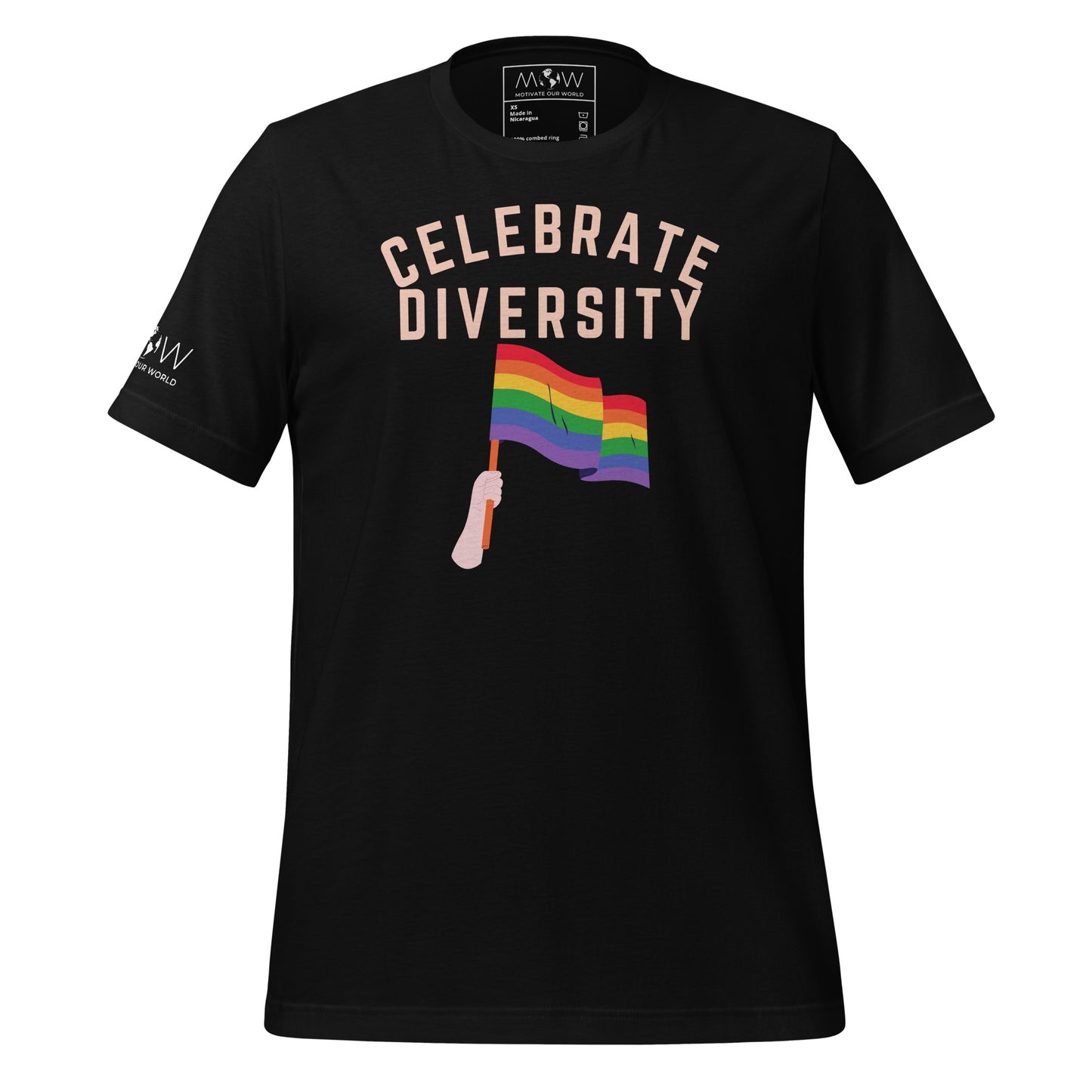 Celebrate Diversity Black Motivational Men's T-Shirt