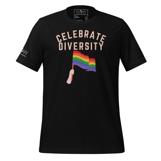 Celebrate Diversity Black Motivational Men's T-Shirt