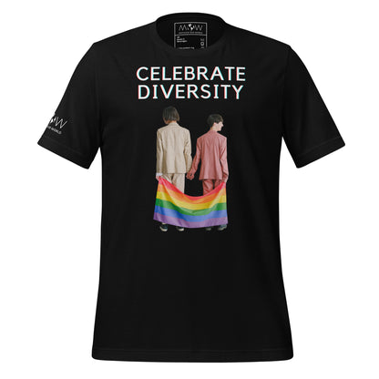 Celebrate Diversity Pride Flag Black Motivational Men's T-Shirt