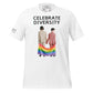 Celebrate Diversity Pride Flag White Motivational Men's T-Shirt