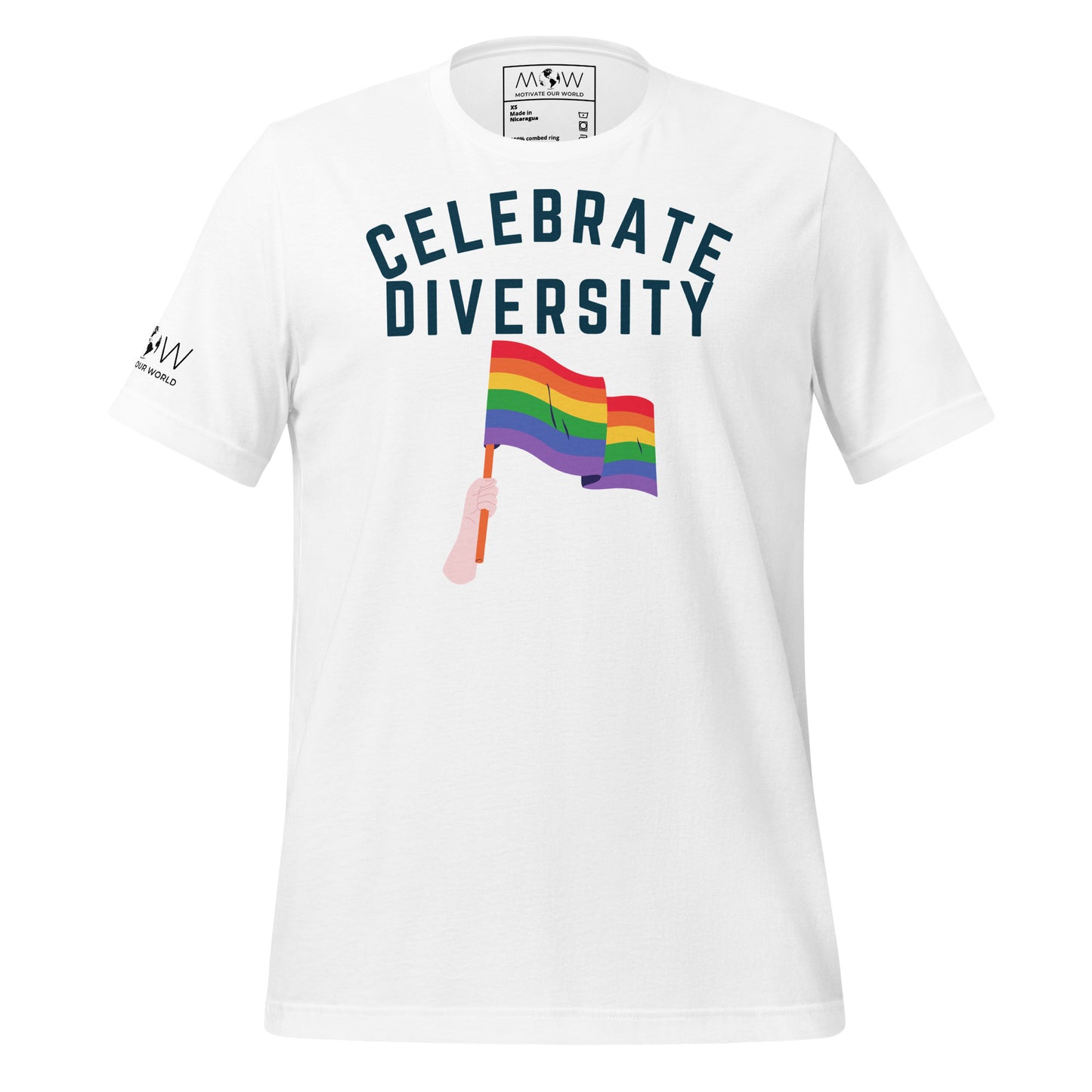 Celebrate Diversity White Motivational Men's T-Shirt