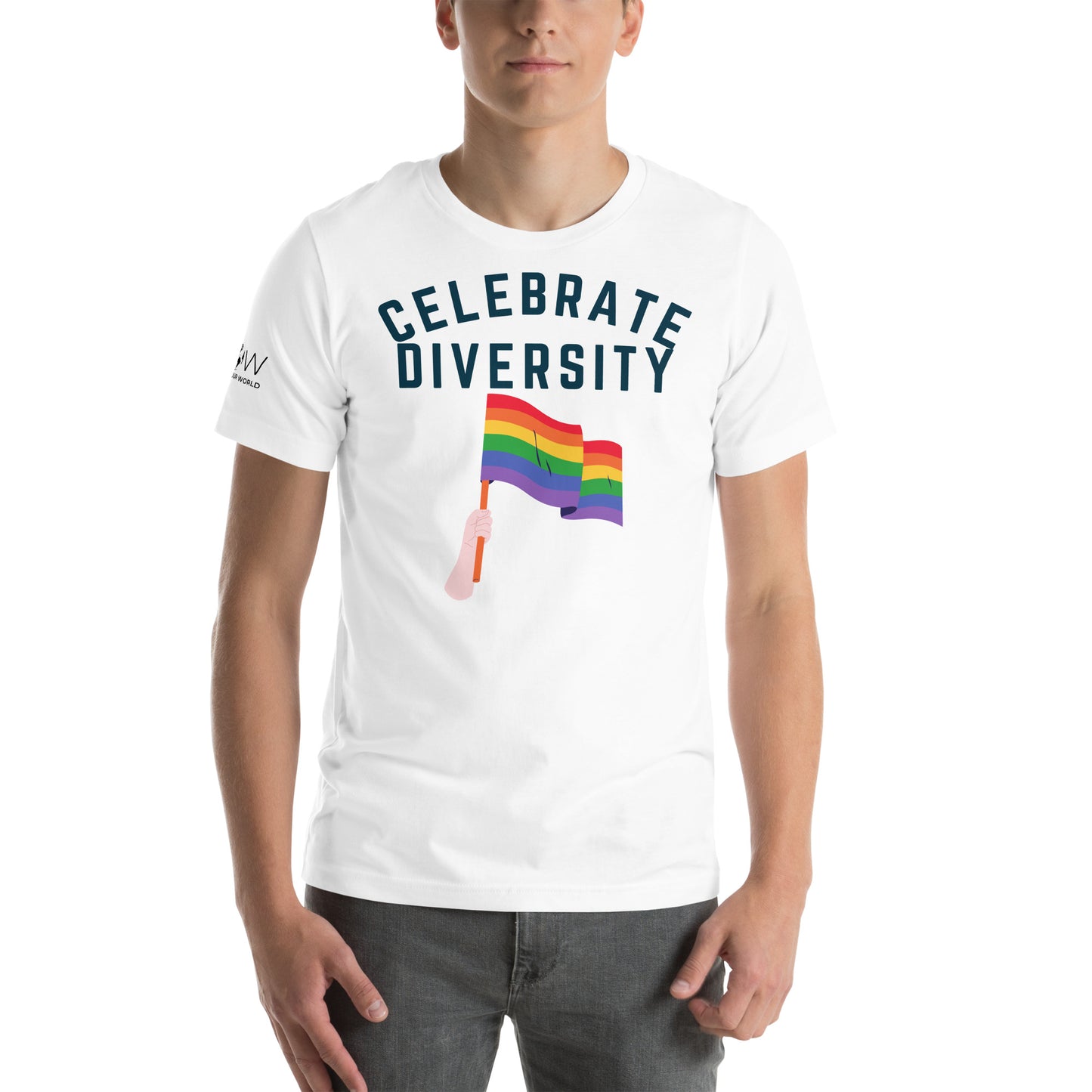 Celebrate Diversity White Motivational Men's T-Shirt