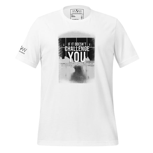 Challenge & Change Bold Men's Motivational White T-Shirt