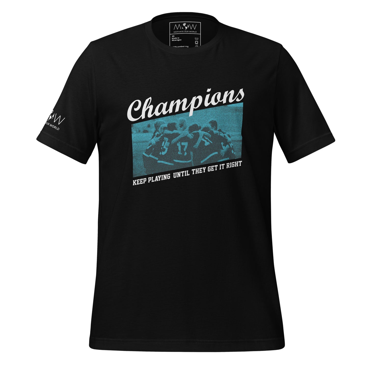 Champions Team Spirit Men's Motivational Black T-Shirt