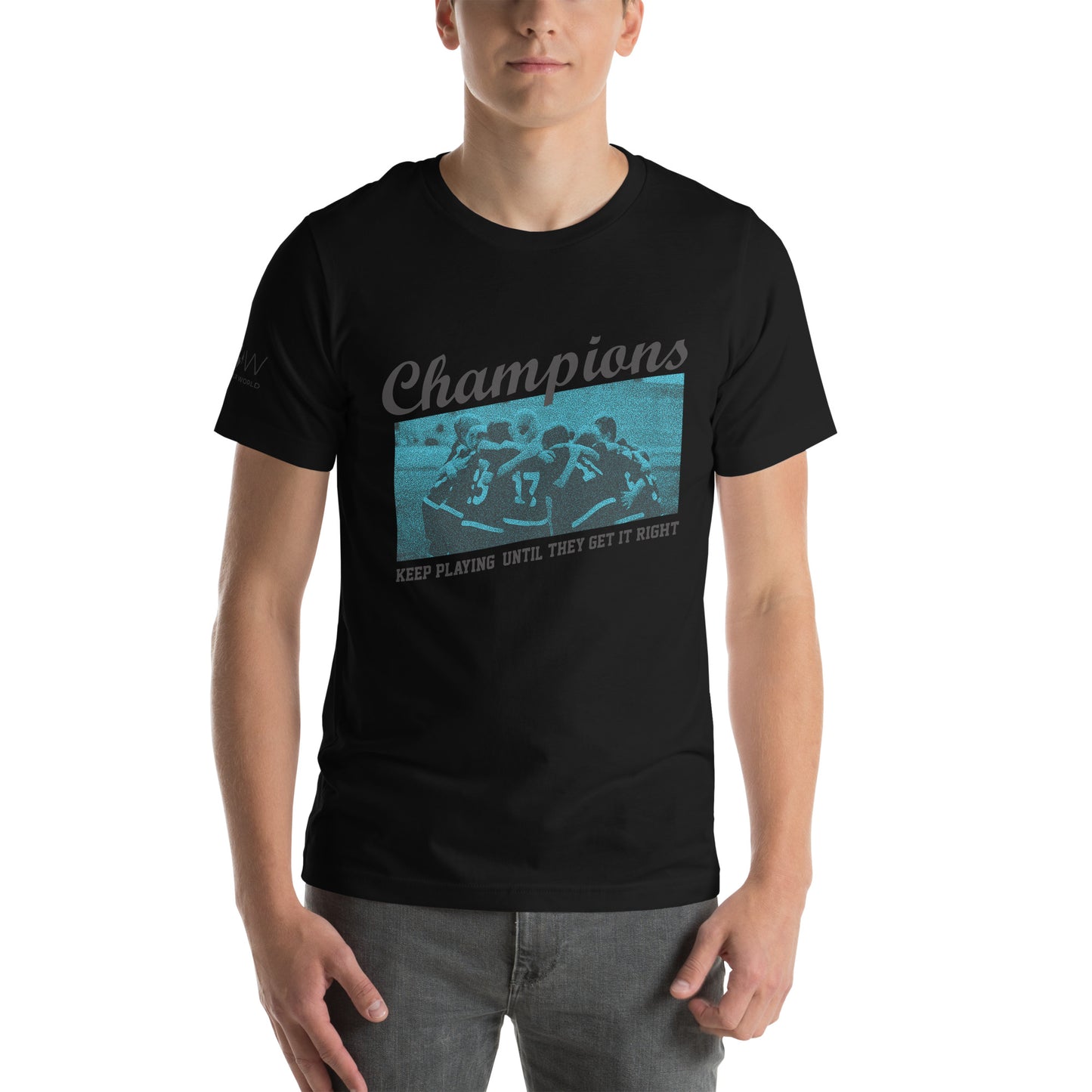 Champions Team Spirit Men's Motivational Black T-Shirt