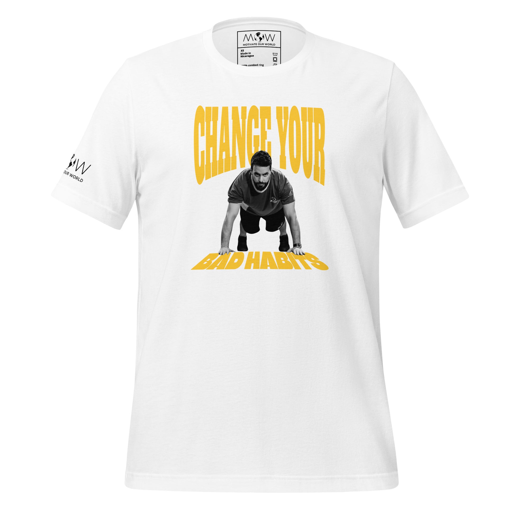 Change Your Bad Habits Men's Motivational White T-Shirt