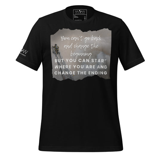 Change the Ending Firefighter Tribute Black Motivational Men's T-Shirt