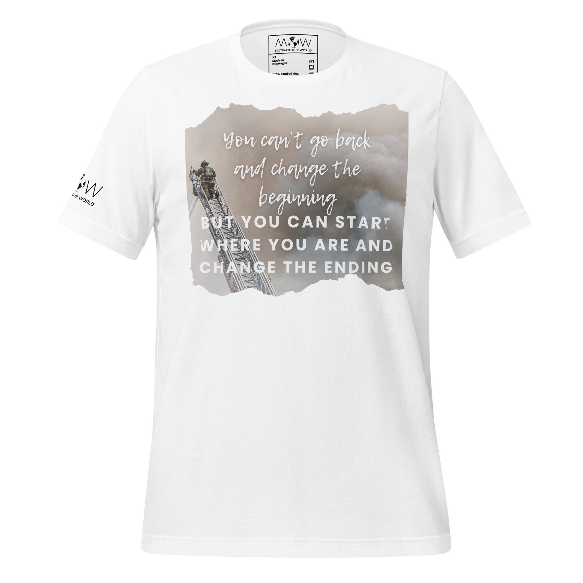 Change the Ending Firefighter Tribute White Motivational Men's T-Shirt