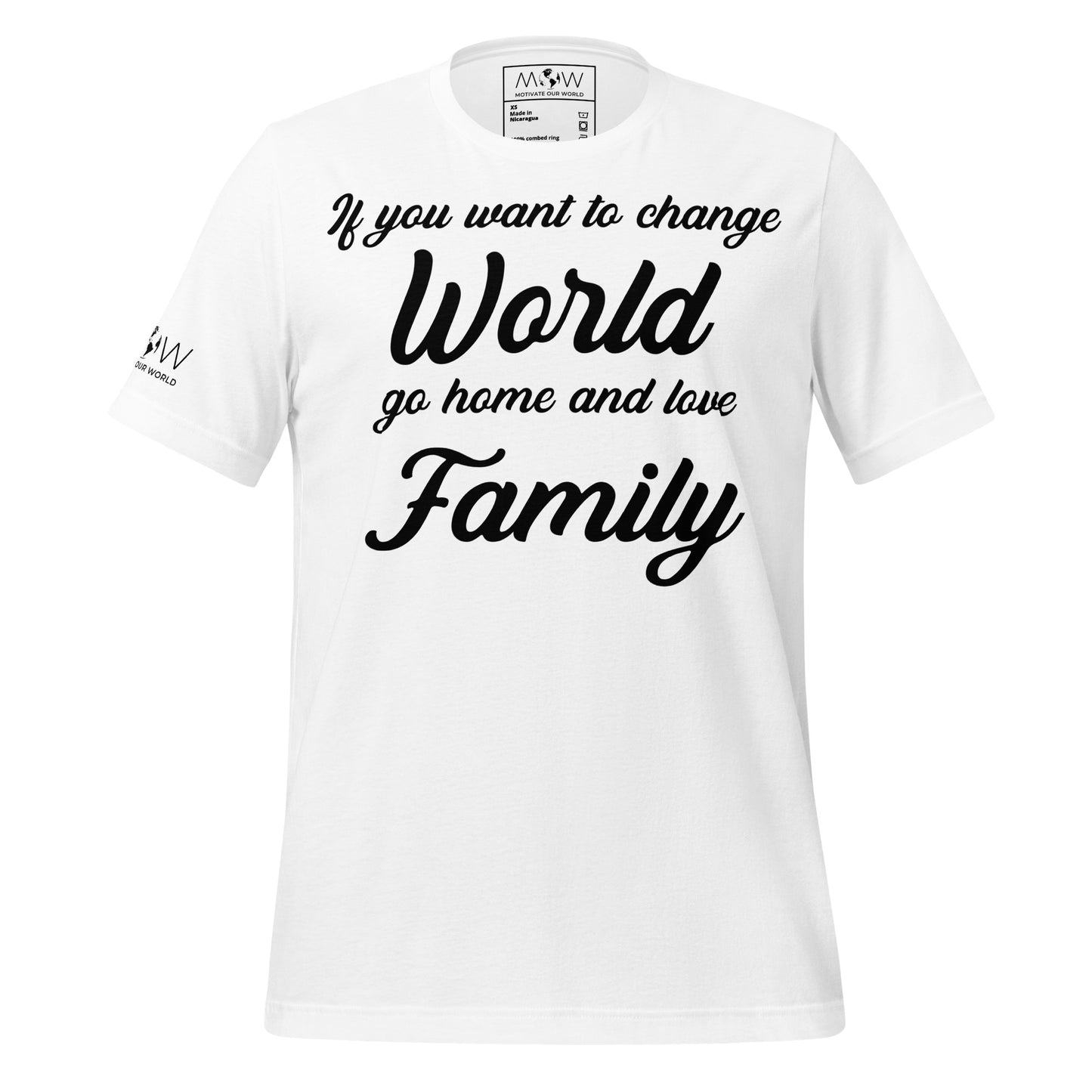 Change the World – Love Family Edition White Motivational Men's T-Shirt