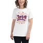 Change the World Love Your Family Retro White Motivational Women’s T-Shirt Lifestyle