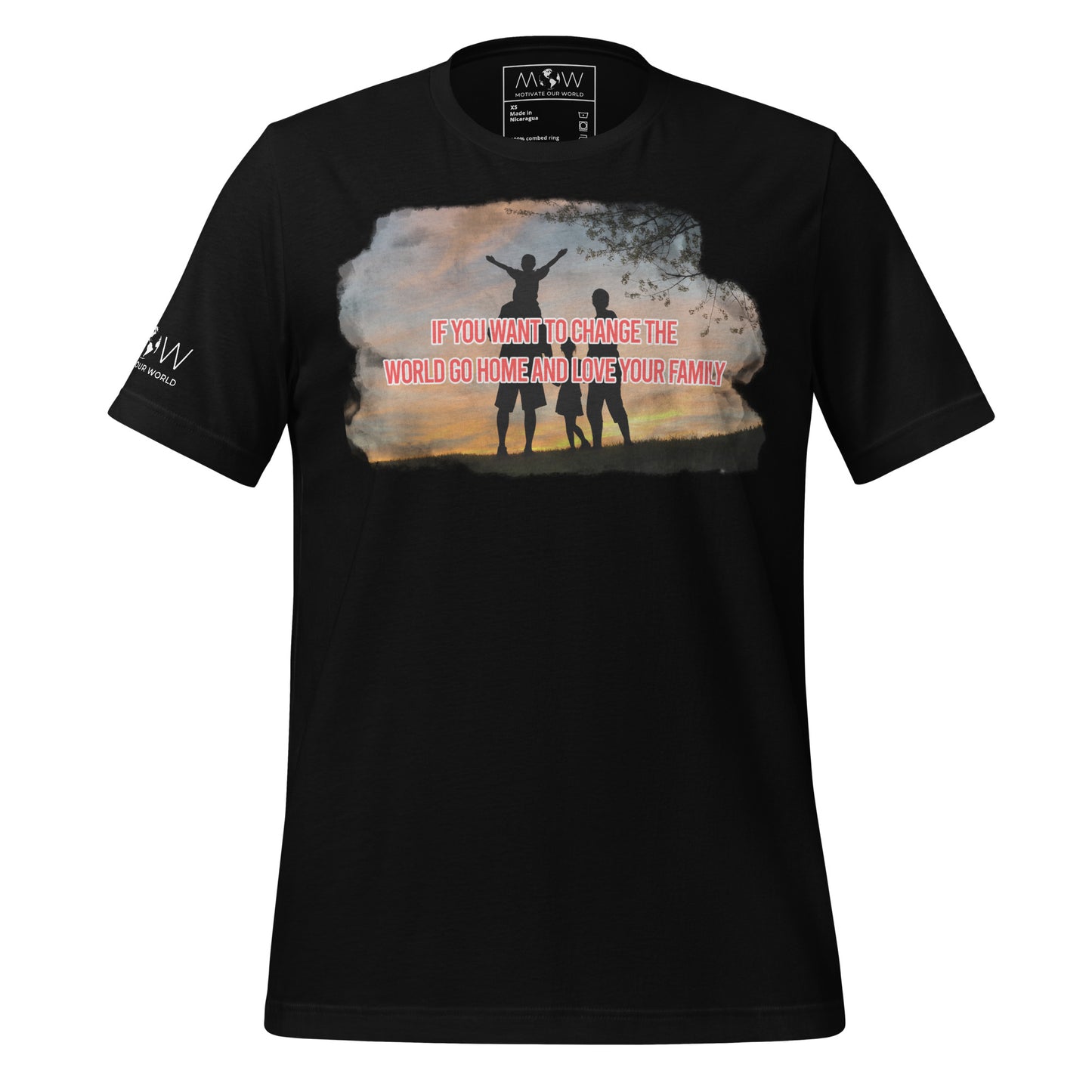 Change the World – Sunset Family Edition Black Motivational Men's T-Shirt