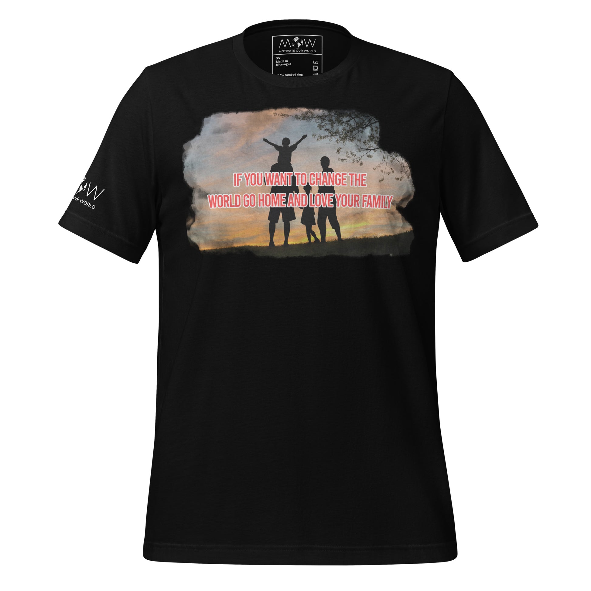 Change the World – Sunset Family Edition Black Motivational Men's T-Shirt