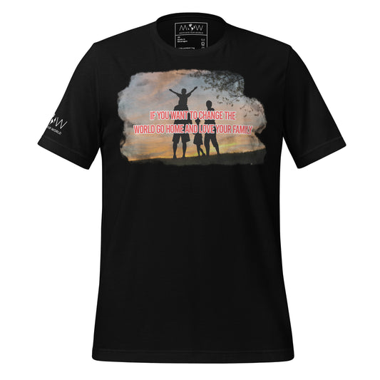 Change the World – Sunset Family Edition Black Motivational Men's T-Shirt