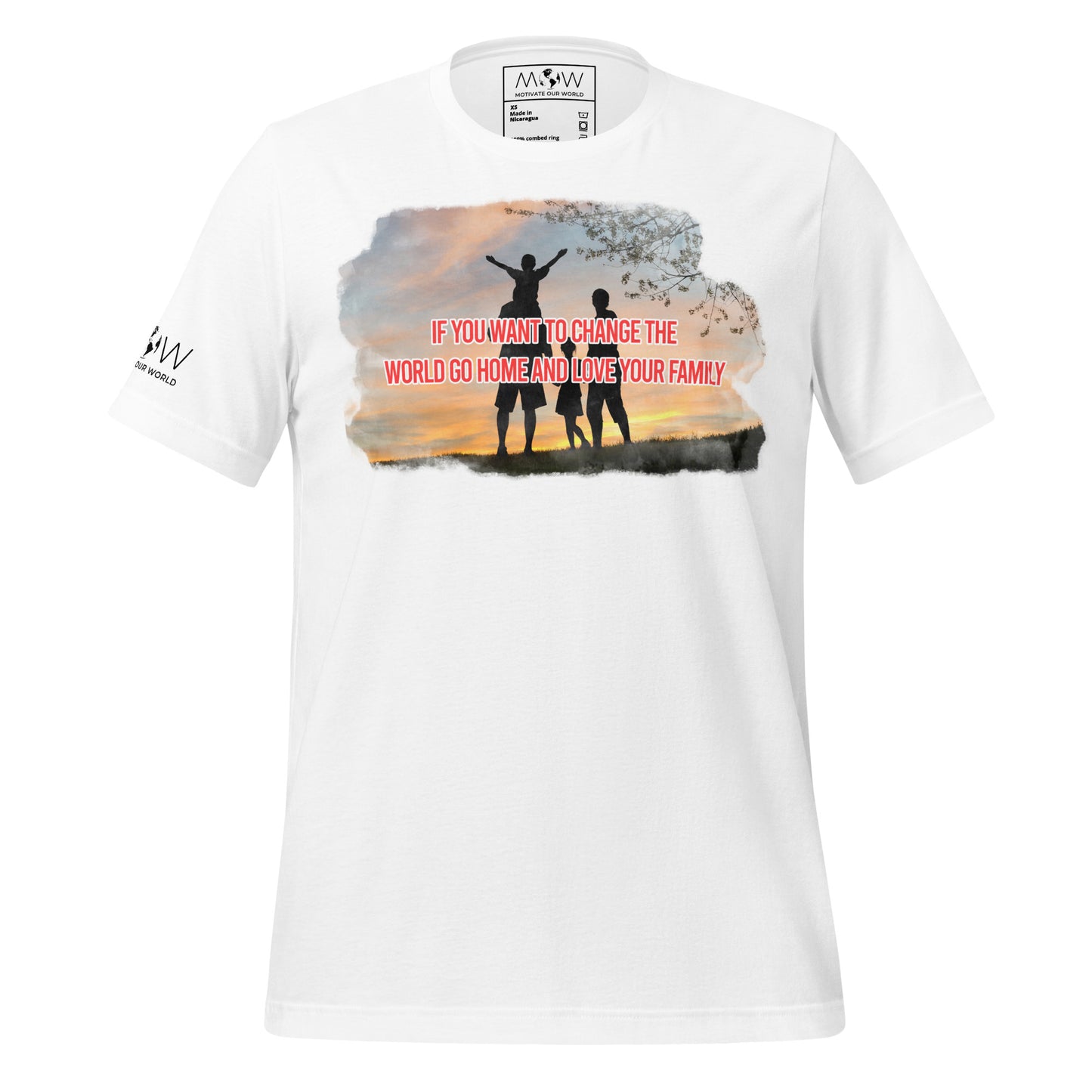 Change the World – Sunset Family Edition White Motivational Men's T-Shirt
