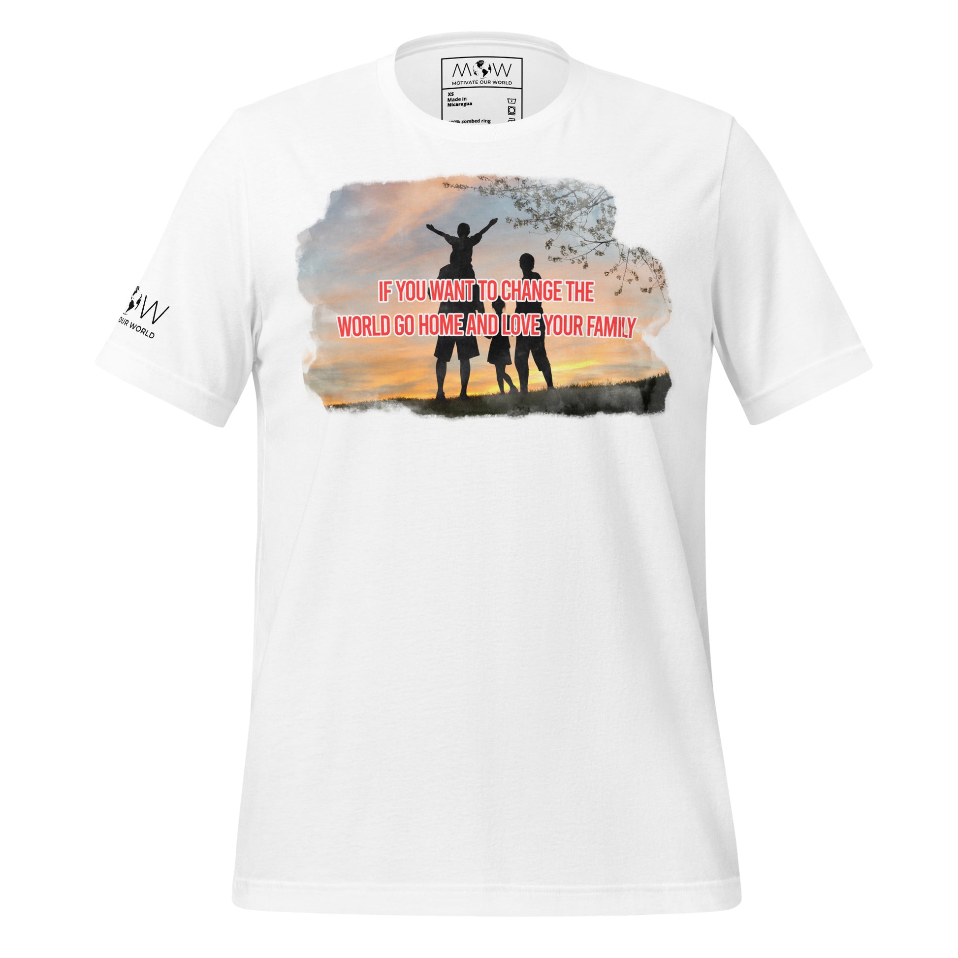 Change the World – Sunset Family Edition White Motivational Men's T-Shirt