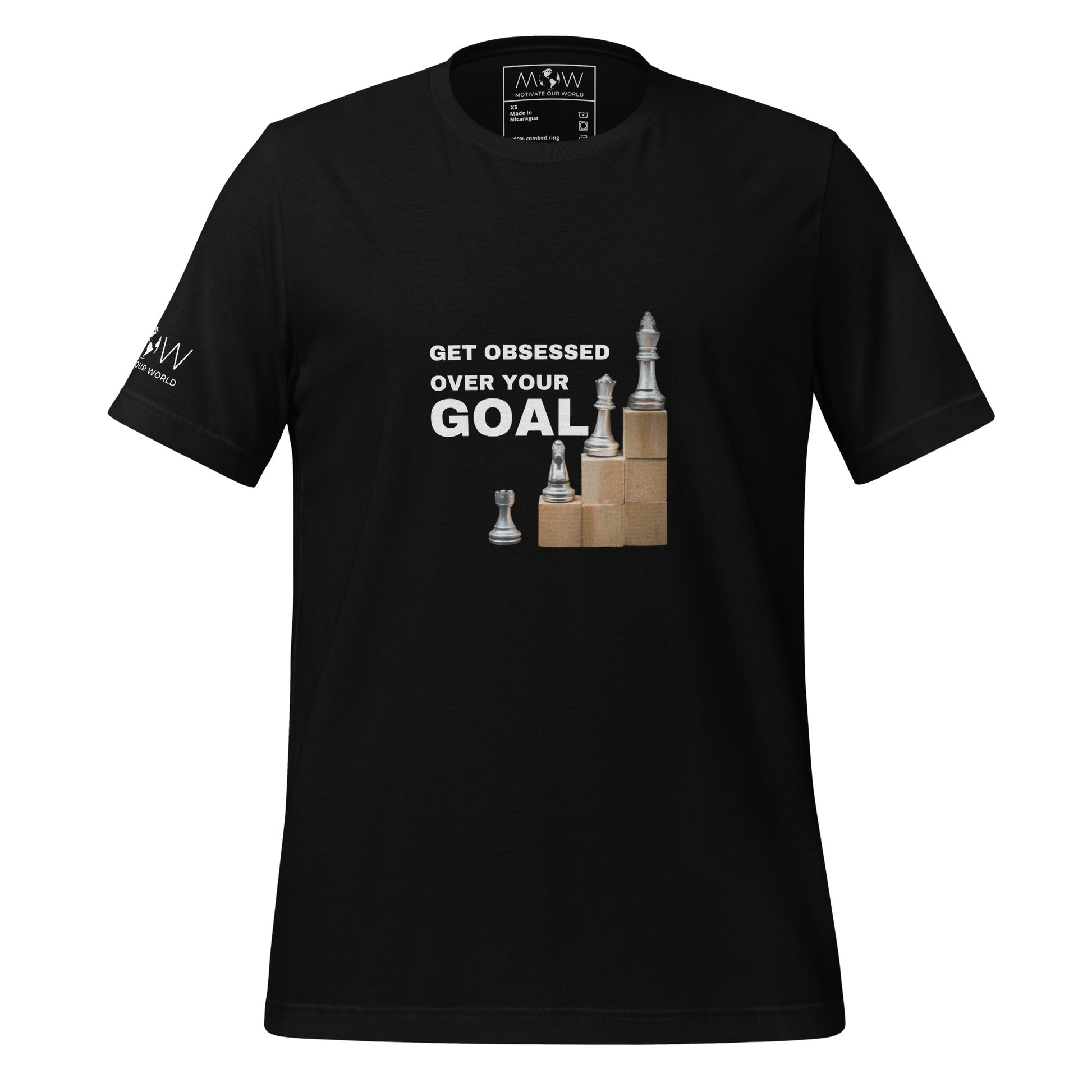 Checkmate Your Goals Men's Motivational Black T-Shirt