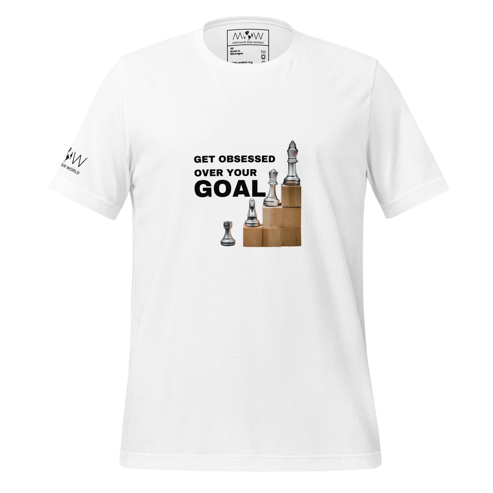 Checkmate Your Goals Men's Motivational White T-Shirt