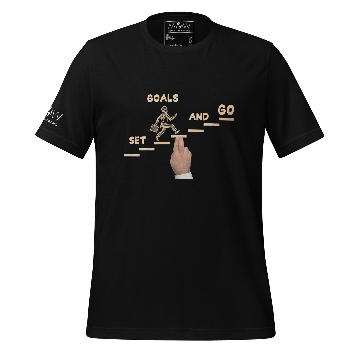 Climb the Steps Men's Motivational Black T-Shirt