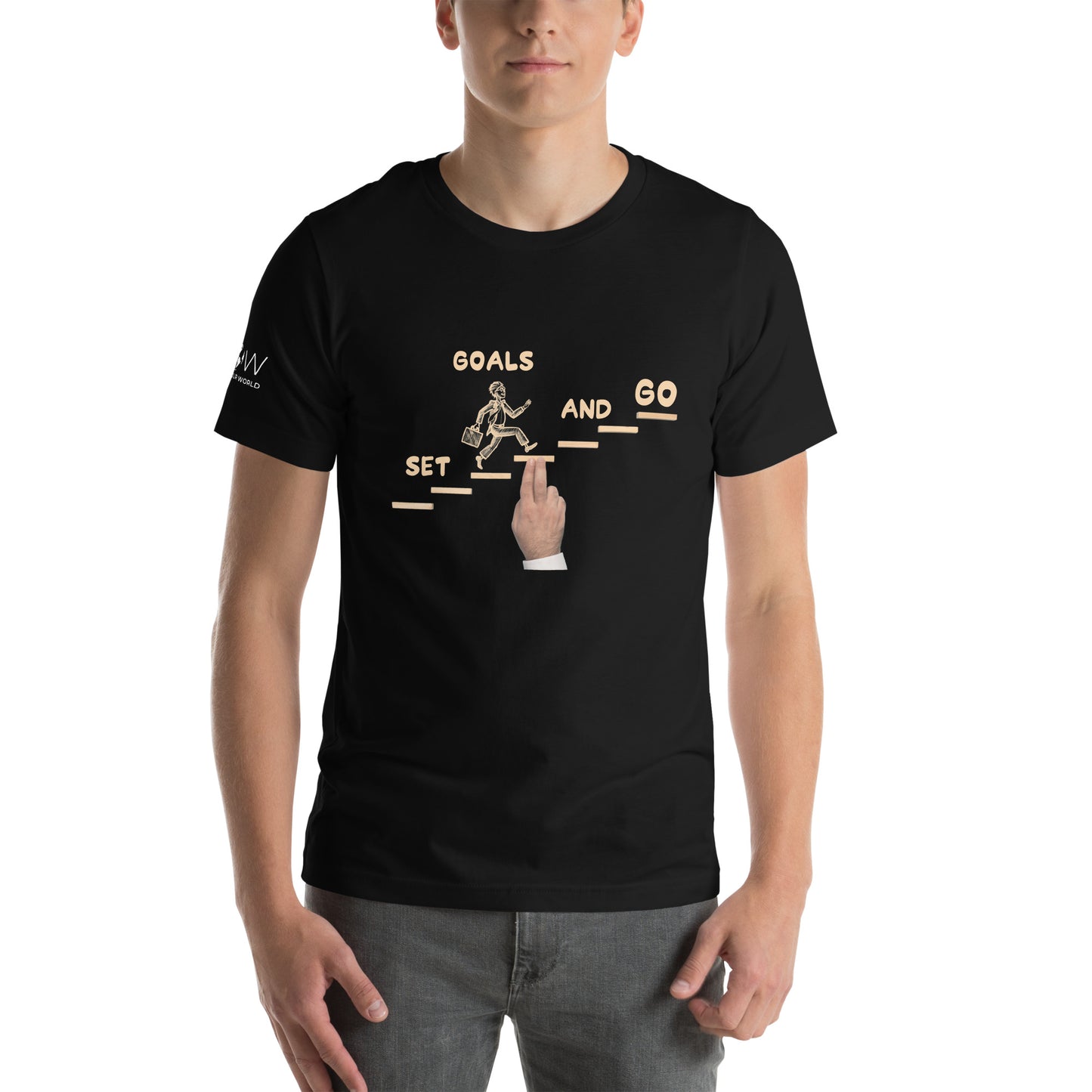 Climb the Steps Men's Motivational Black T-Shirt