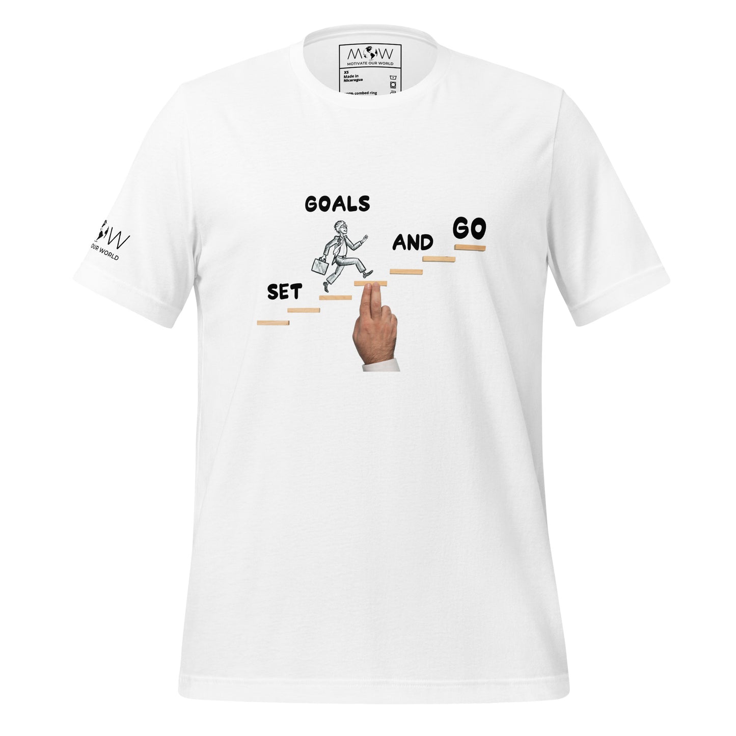 Climb the Steps Men's Motivational White T-Shirt