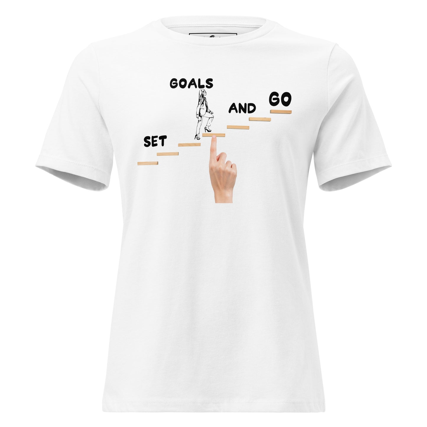 Climb the Steps White Motivational Women’s T-Shirt
