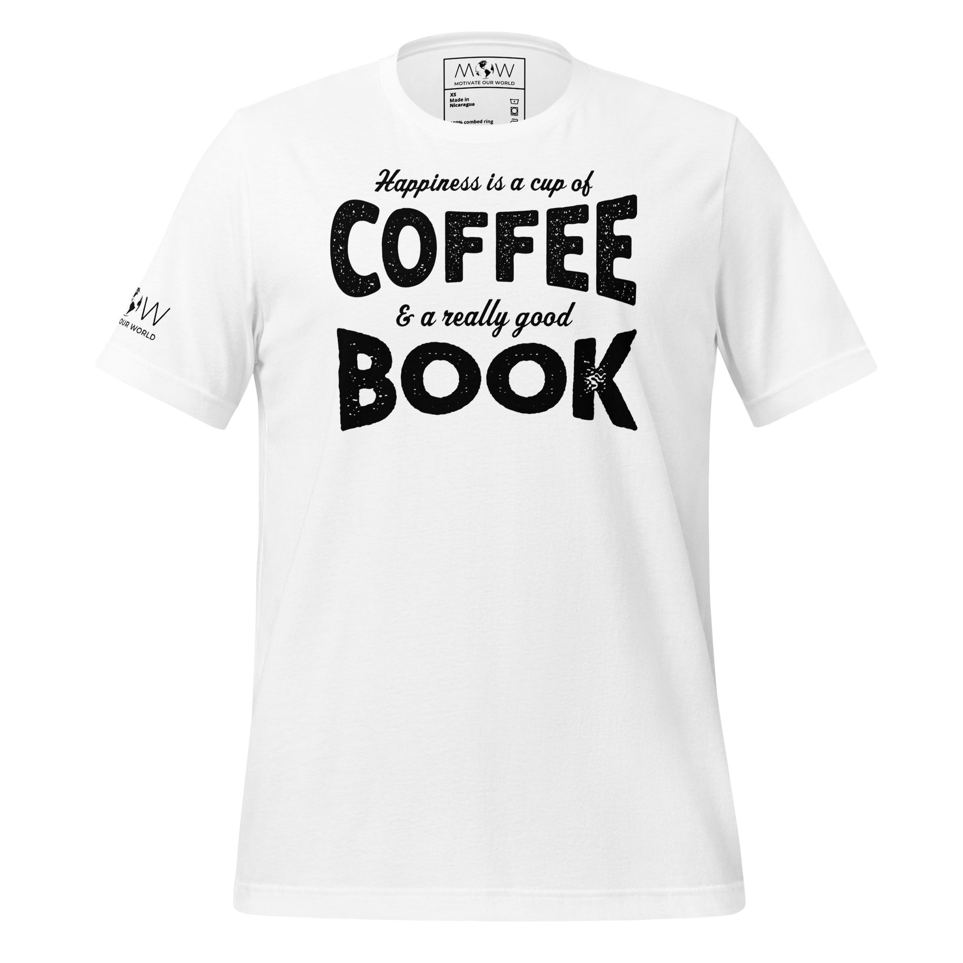 Coffee & Books White Motivational Men's T-Shirt