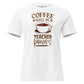 Coffee Gives Me Teacher Powers – Fun Coffee Cup Teacher White Motivational Women’s T-Shirt