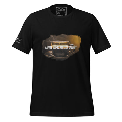 Coffee Makes Me Less Grumpy Men's Motivational Black T-Shirt
