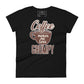 Coffee Makes Me Less Grumpy Women’s Motivational Black T-Shirt