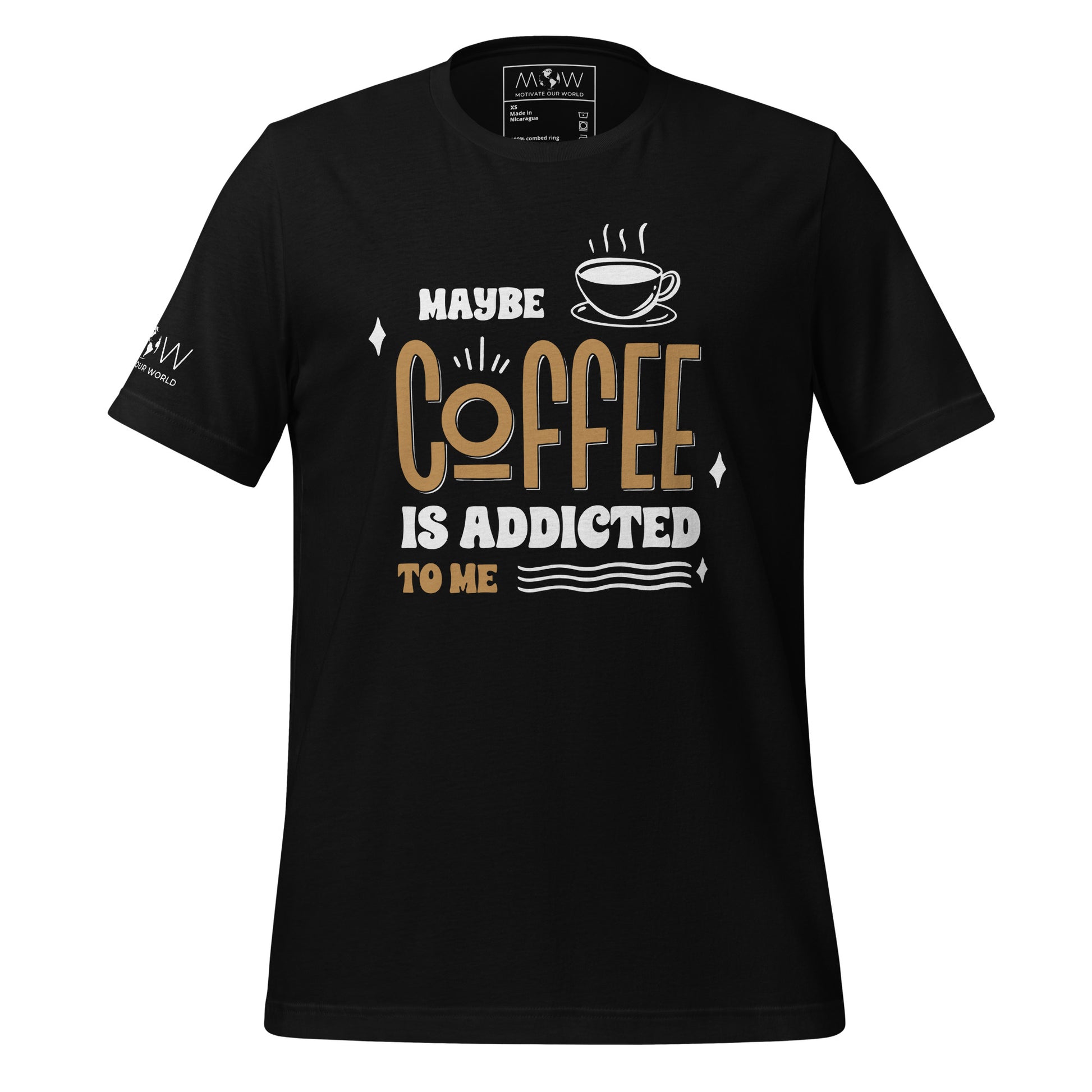 Coffee to Me Men's Motivational Black T-Shirt