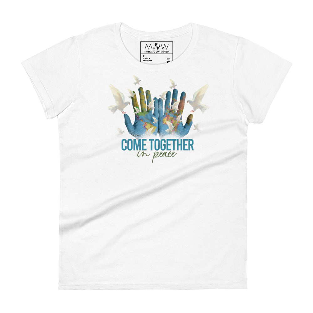 Come Together II Women’s Motivational White T-Shirt