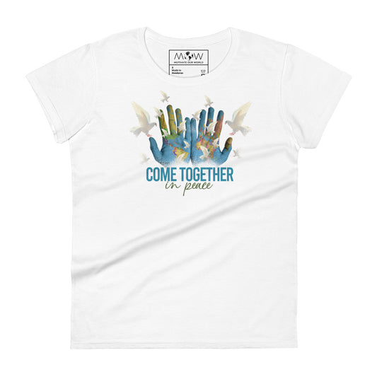 Come Together II Women’s Motivational White T-Shirt