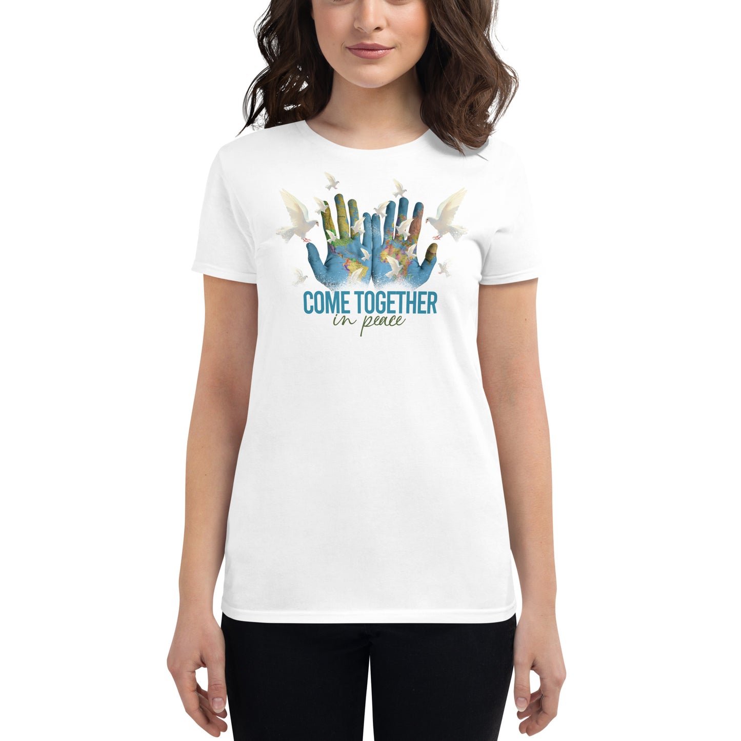 Come Together II Women’s Motivational White T-Shirt