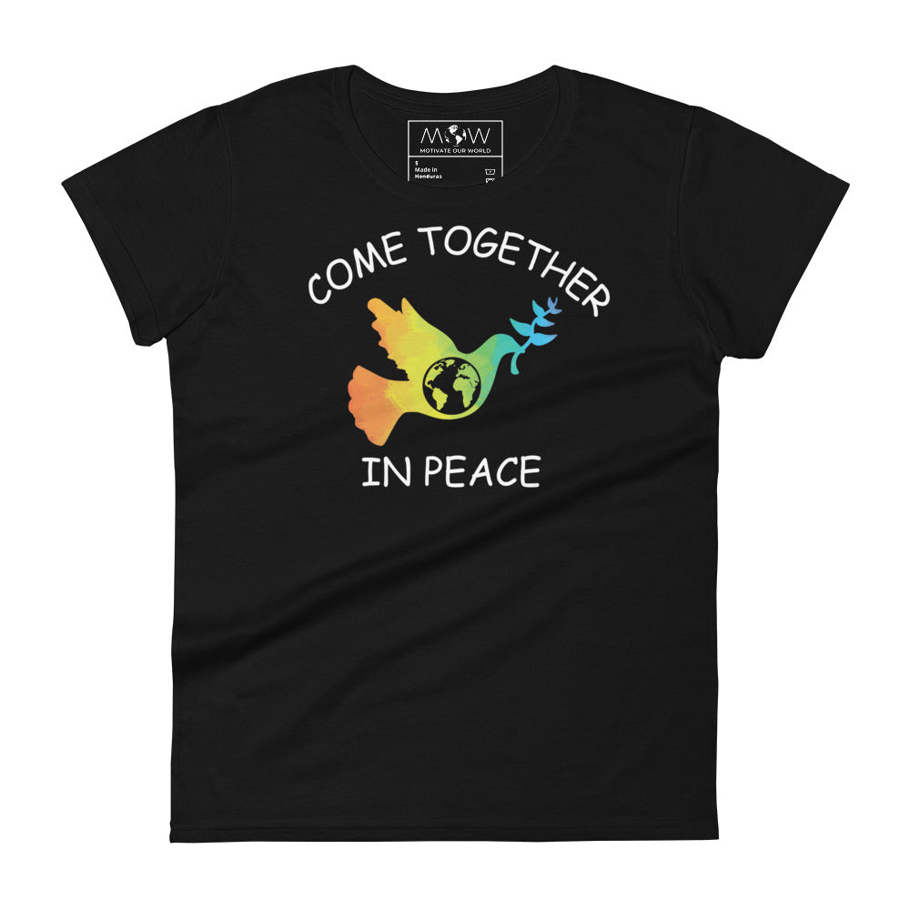 Come Together Women’s Motivational Black T-Shirt