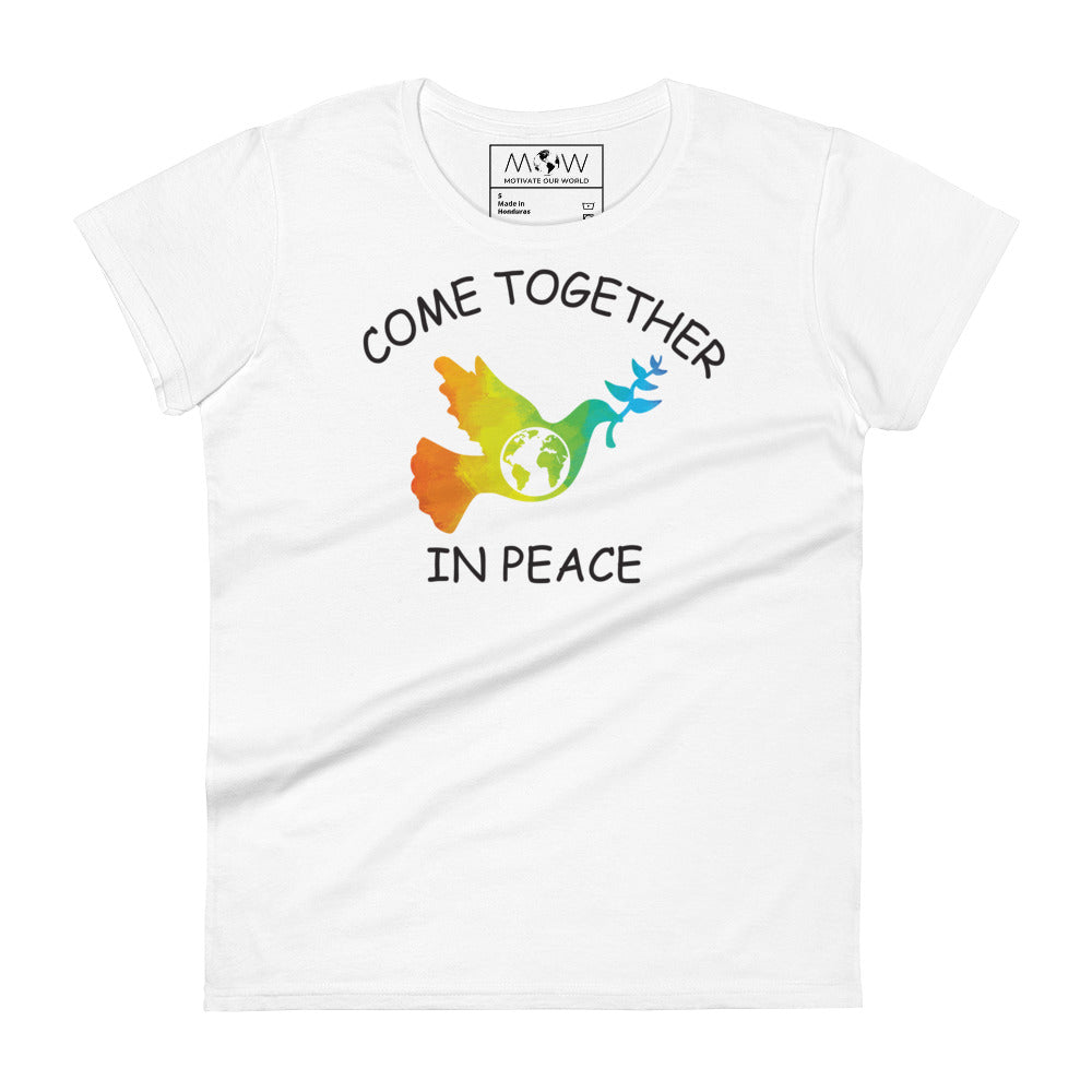 Come Together Women’s Motivational White T-Shirt