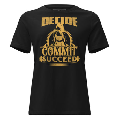 "Commit" Black Motivational Women’s T-Shirt