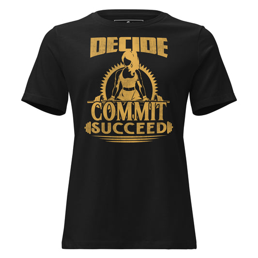 "Commit" Black Motivational Women’s T-Shirt